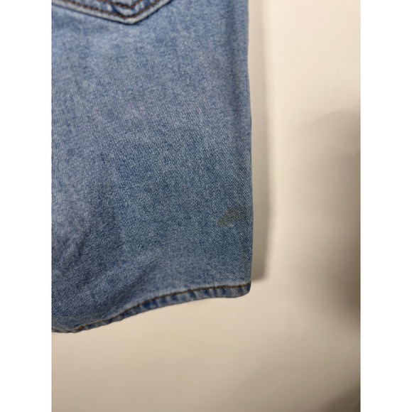 Levis 505 Regular Fit Denim Shorts Mens 33 Light Wash Blue Cotton Zip Fly FLAWS - Picture 8 of 12